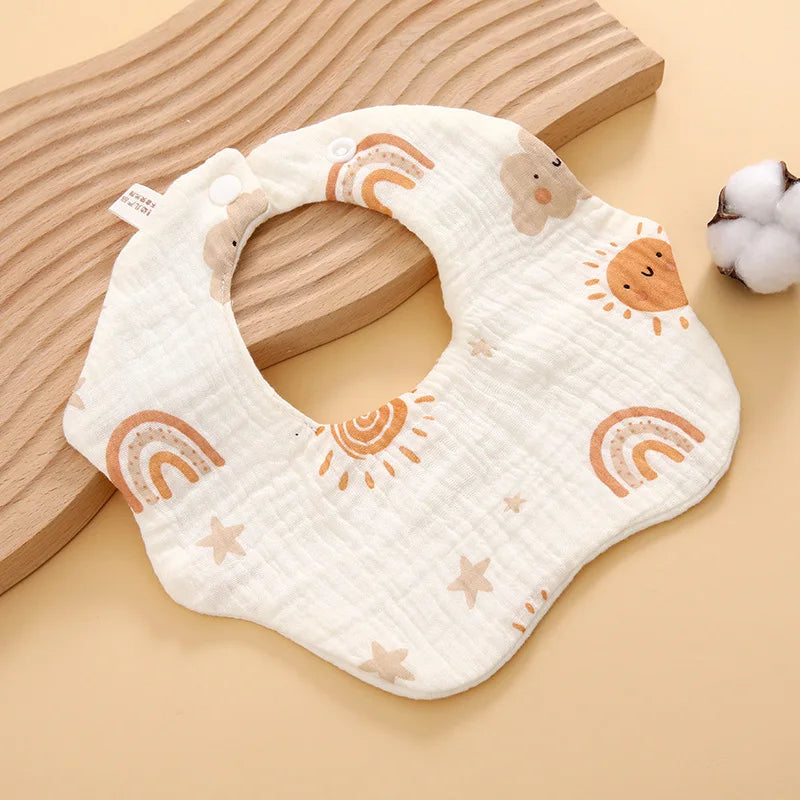 6 Layer Cotton Gauze Baby Bib Babies Accessories Newborn Baby Apron Feeding Bib Muslin Burp Cloths Kids Saliva Towel New Born