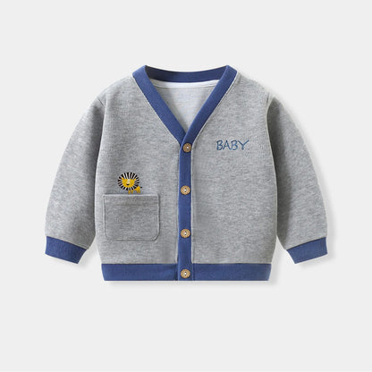 Autumn Winter Baby Knitted Cardigan Sweater Cartoon Animal Long Sleeved Tops Kids Clothes Children Jacket Toddler Warm Coat 0-1y