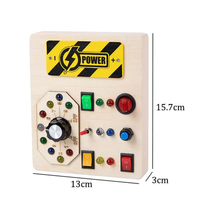 Montessori Busy Board Children Toys Led Light Switch Simulate Car Steering Wheel Travel Activities Sensory Game Educational Toys