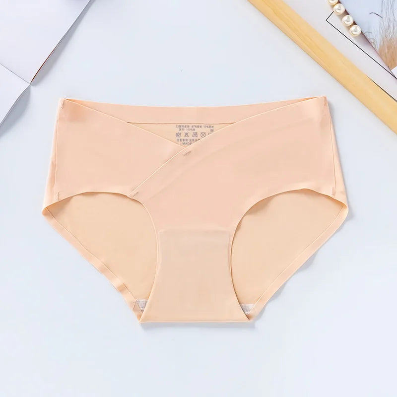 Women Maternity Panties for Pregnant Low-Waist Ice Silk Summer Shorts