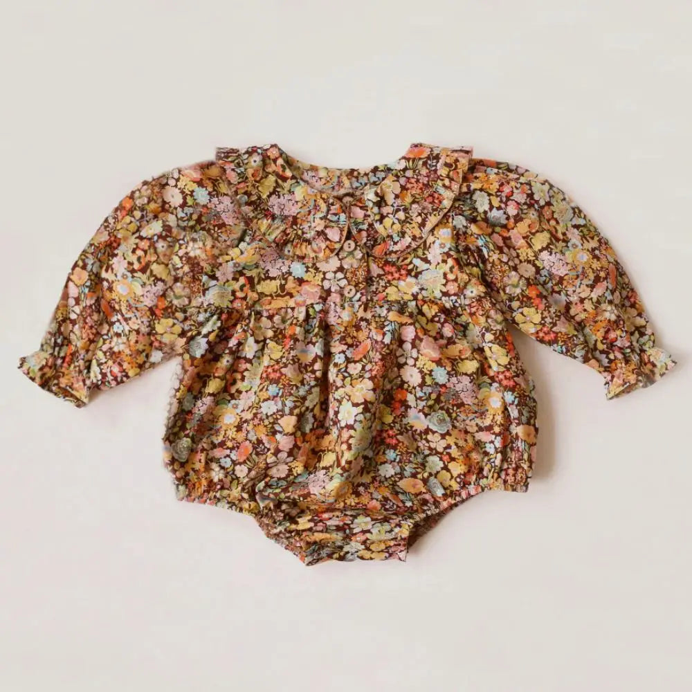 Vintage Floral Baby Girl Romper Spring Baby Girl Clothes
