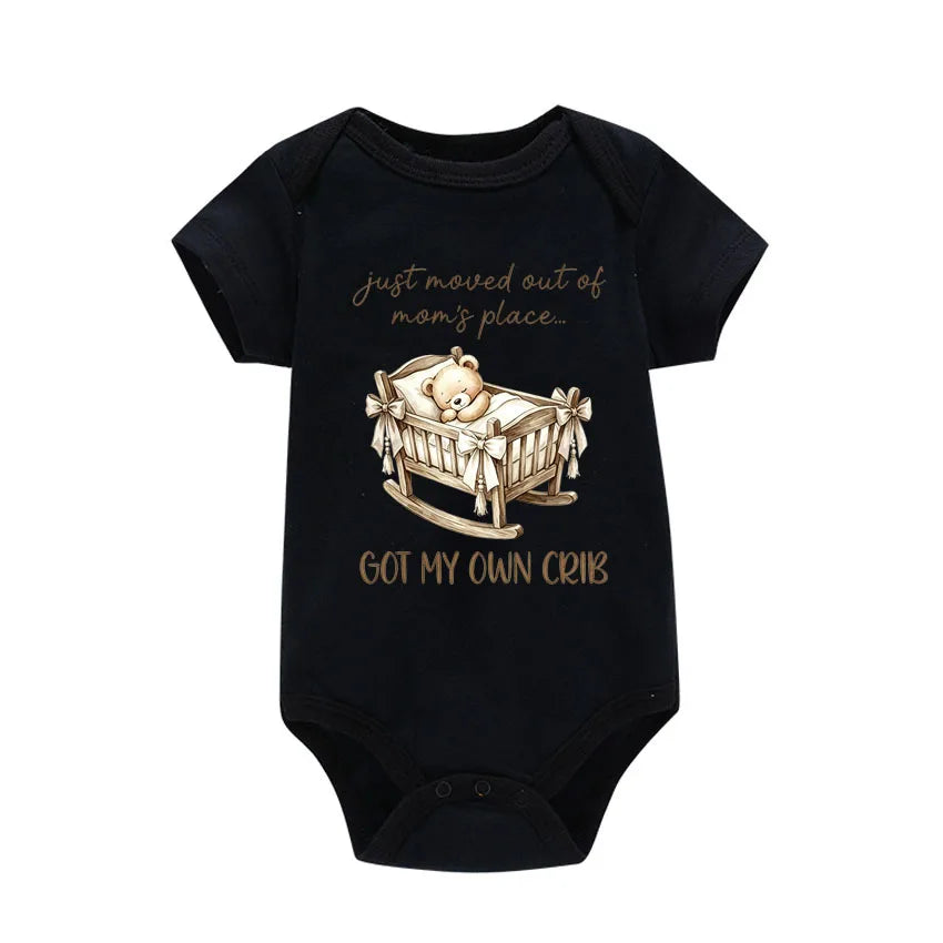 "I have my own crib" Print Baby Boy Girl Bodysuit Cotton Summer Newborn Onesie for 0-24 Months Toddler Infant Gift For Newborn