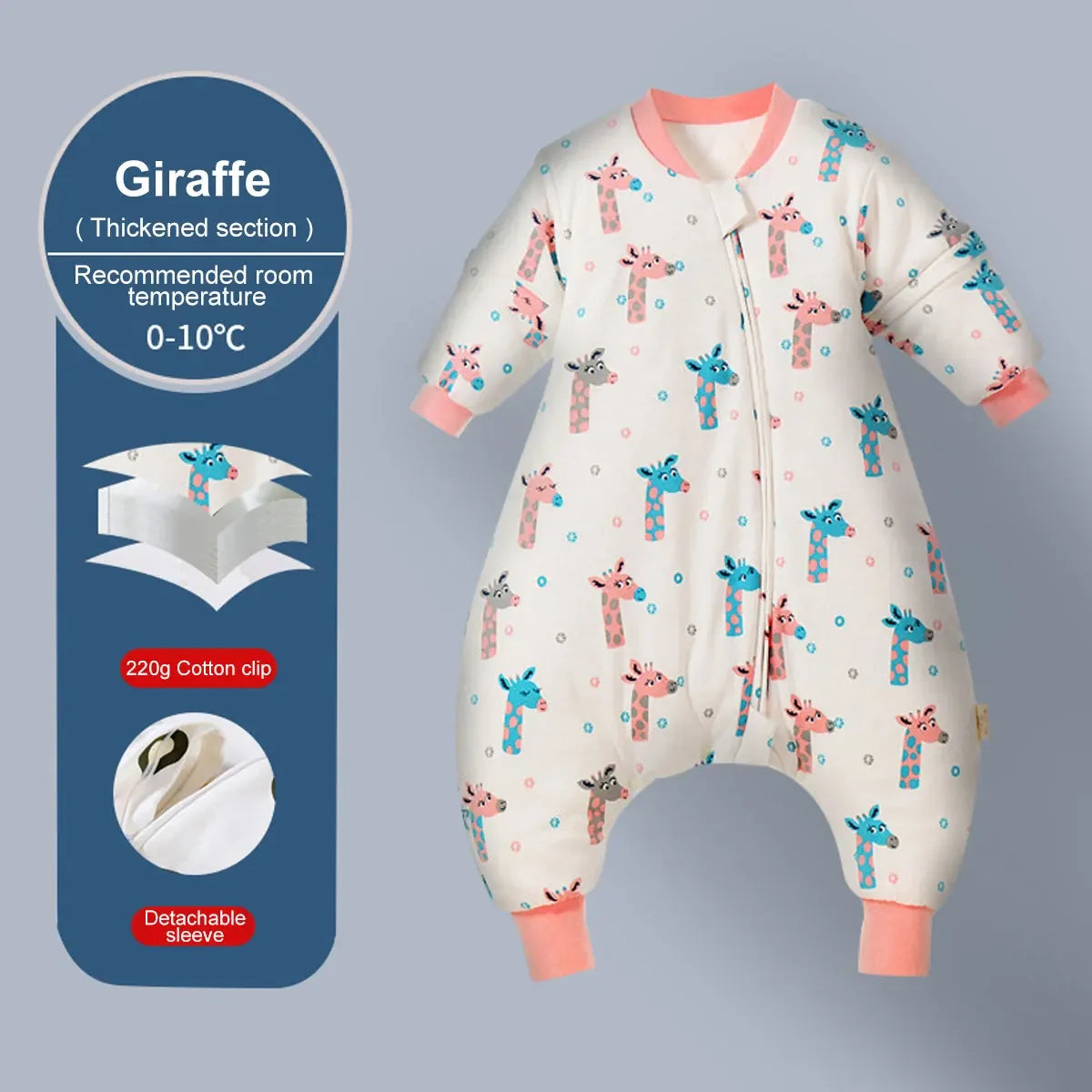 Baby & Toddler Cartoon Split-legged Sleep sacks With Detachable Sleeves for Boys Girls