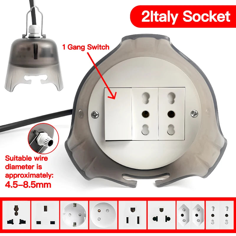Outdoor Waterproof Electrical Socket, Rainproof Weatherproof Power Outlet, Durable Protective Cover for Garden/Patio/Outdoor Use