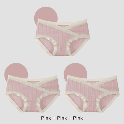 3PCS Soft Briefs V-shaped Abdominal Support Pregnancy Childbirth Female Underwear