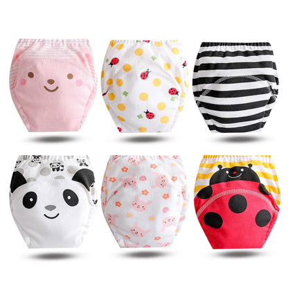 8pcs/6pcs Washable Baby Potty Training Pants Reusable Toilet Trainer Panty Reusable Cloth Diaper