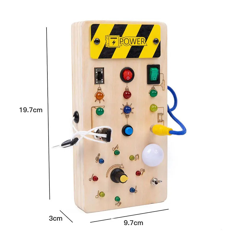 Montessori Busy Board LED Light Switc Toys Toddler Wooden Sensory Activitie Board Travel Toys Baby Switch Control Education Game