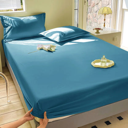 Solid Color Waterproof Fitted Bed Sheet Bed Cover Mattress Protective Cover  All Size for Bed Mattress All Seasons
