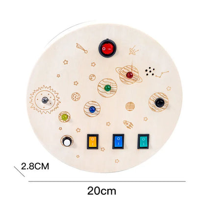 Montessori Busy Board LED Light Switc Toys Toddler Wooden Sensory Activitie Board Travel Toys Baby Switch Control Education Game