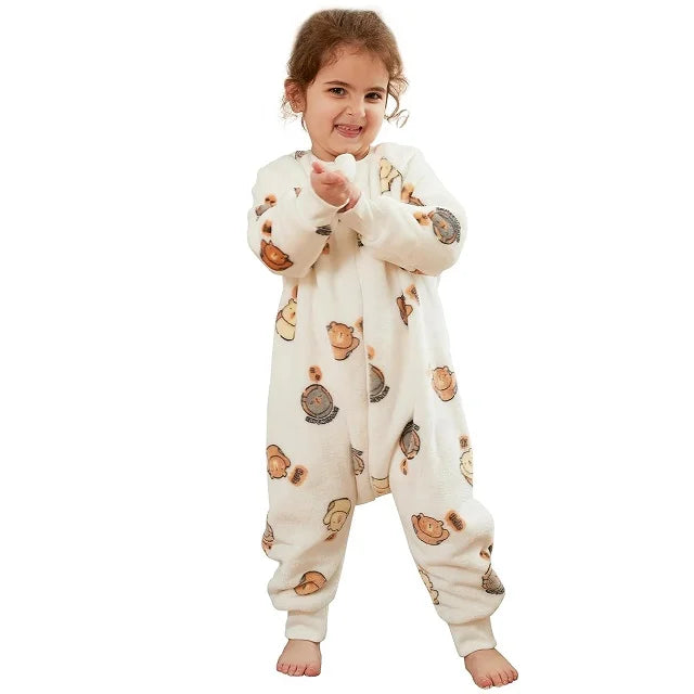 MICHLEY Flannel Children Pajamas Warm Winter for Girls Boys Kids 1-6T