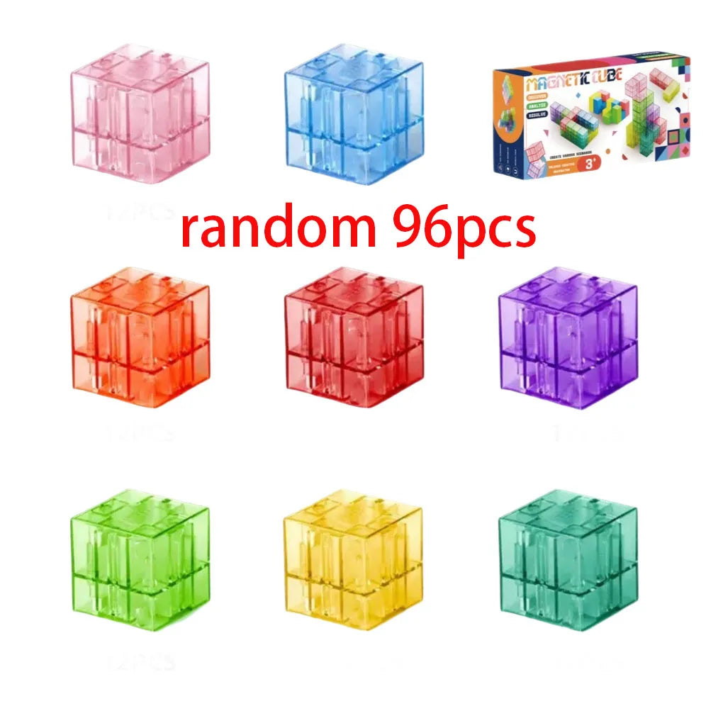 New Popular Transparent Magnetic Blocks-Build Magnet World Set for child, Sensory Construction Toys Christmas Gifts For Child