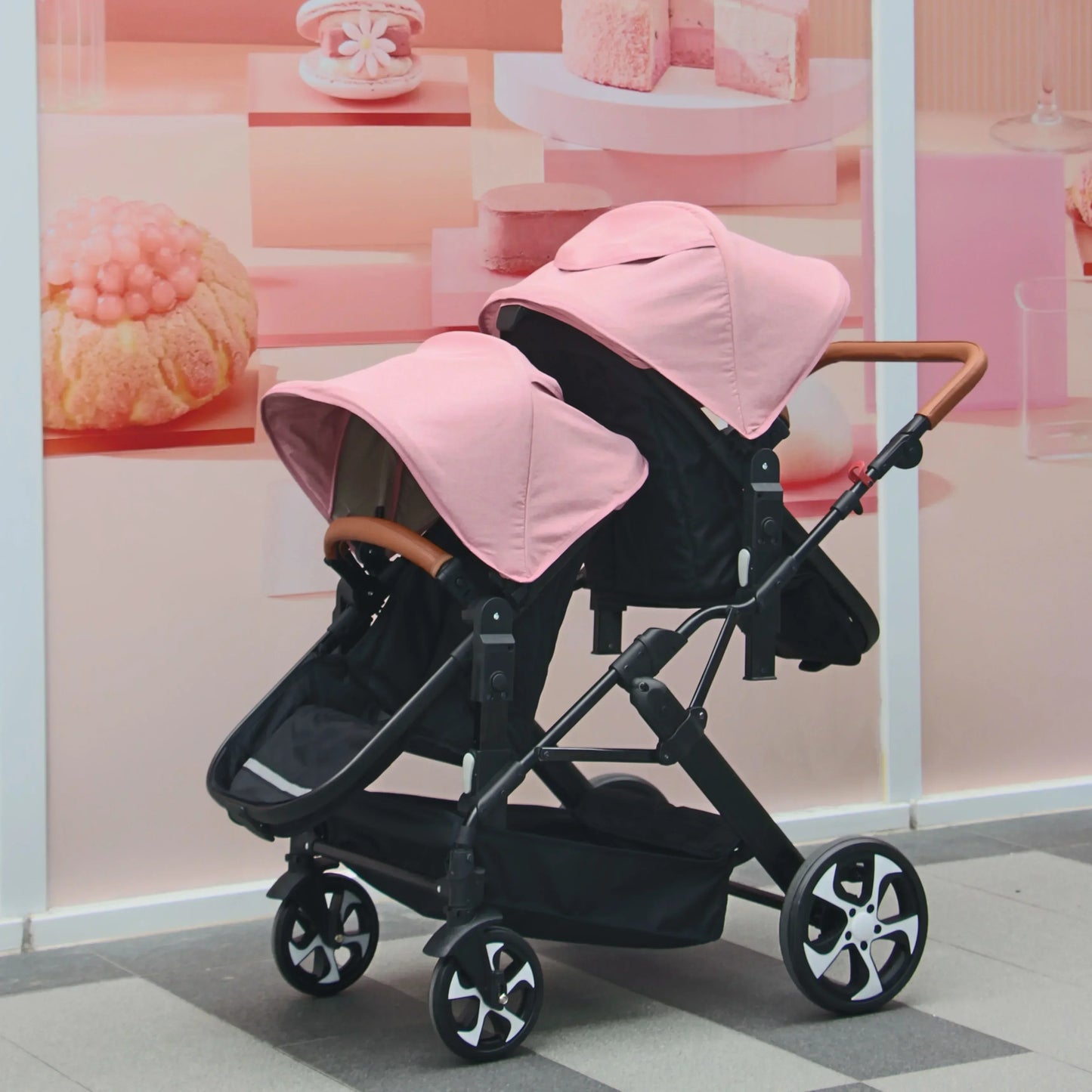 Foldable Twin stroller Lightweight New 2 in 1 baby trolley baby carriage with car seat Baby stroller for two children