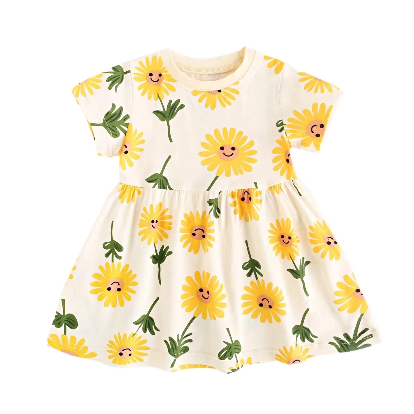 Summer Short Sleeve Baby Girls Dress Little Kids Dresses Soft Clothing