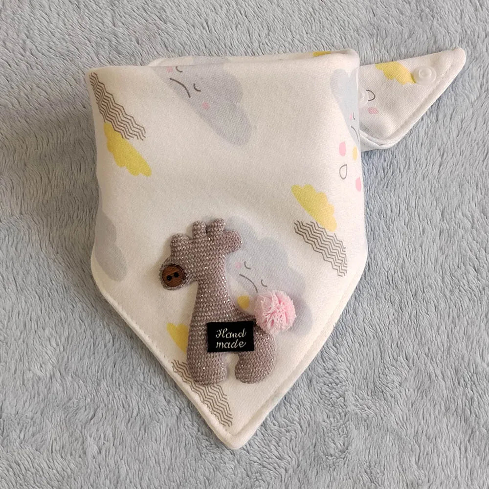 5Pcs/Set Newborn Baby Bibs Feeding Drool Bibs Cute Snap Button Soft Triangle Towel Cotton Baby Bibs