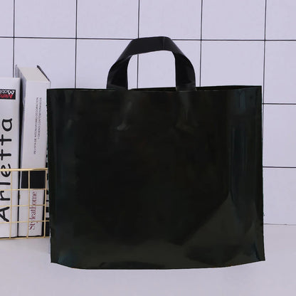 100pcs Custom Logo Colorful Shopping Bags With Handle Plastic Gift Bag Print One Color Logo On Double-sided Free Design Print